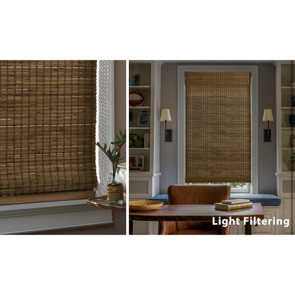 LazBlinds No Tools No Drill Cordless Bamboo Shades Light Filtering 22.5x 48